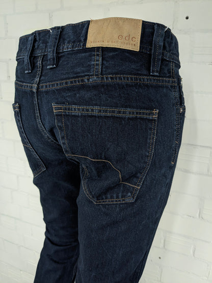 Edc Denim Jeans. Dark blue colored. Size W30 - L32. Straight. Fit.