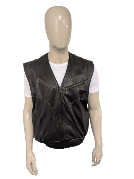 Chaussure de corps en cuir à double face vintage avec 1 poche intérieure. Couleur brun foncé. Taille xl.