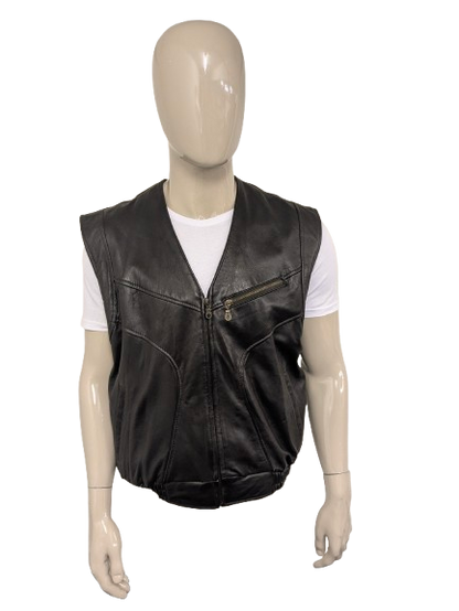 Chaussure de corps en cuir à double face vintage avec 1 poche intérieure. Couleur brun foncé. Taille xl.