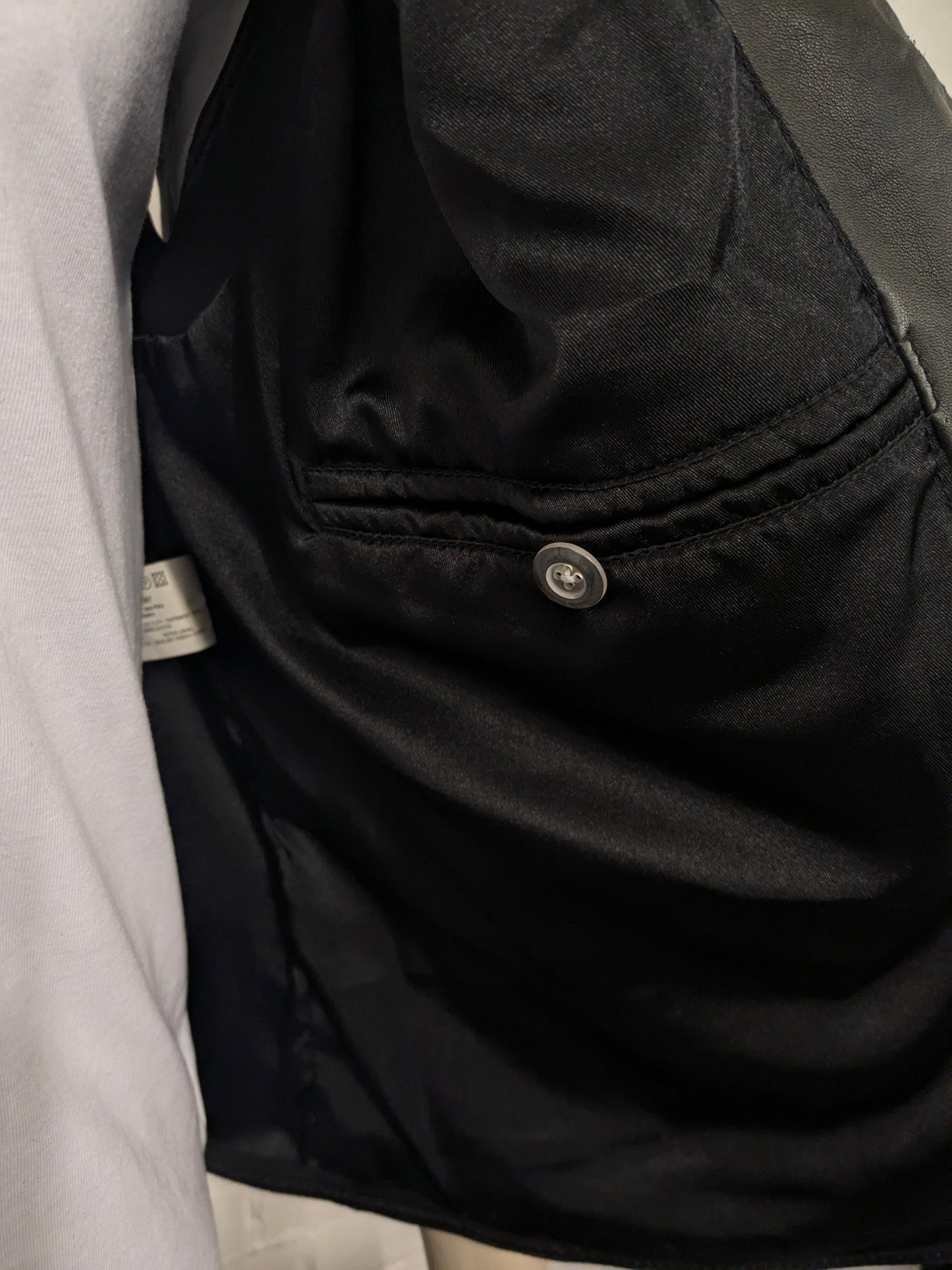 Chaleco de cuero de doble llagación vintage. Color negro. Tamaño xl.