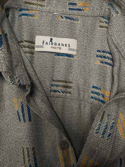 Fairbanks fa Fairbanks Shirt Short Maniche. Stampa verde giallo blu grigio. Taglia XL