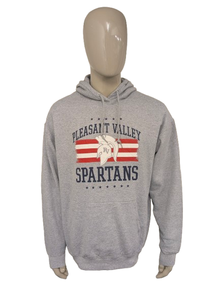 Spartans Hoodie. Gray mixed with print. Size 2XL / XXL.