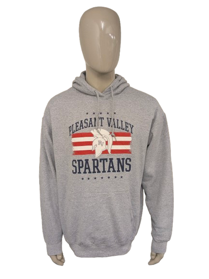 Spartans Hoodie. Gray mixed with print. Size 2XL / XXL.
