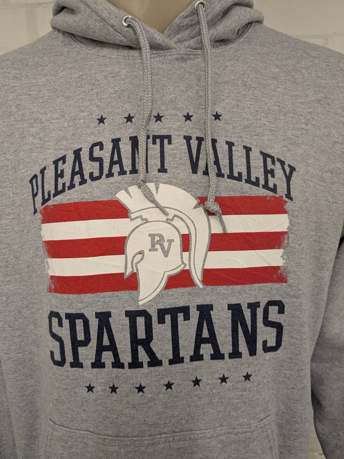 Spartans Hoodie. Gray mixed with print. Size 2XL / XXL.
