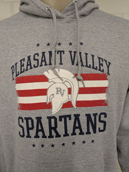 Spartans Hoodie. Gray mixed with print. Size 2XL / XXL.
