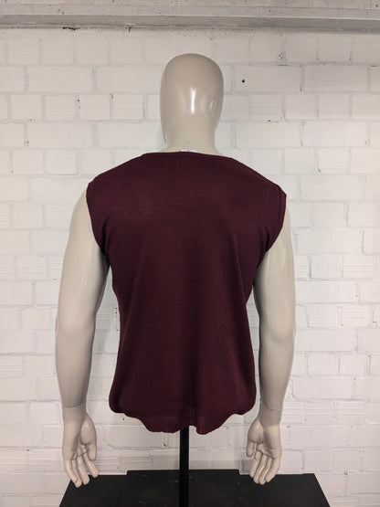 Vintage S&C spencer met V-Hals. Donker Rood gekleurd. Maat L.