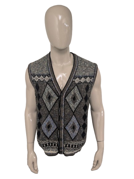 Vintage Giovanni Segorski Spencer / Gilet / Vest. Motif coloré. Taille xl.