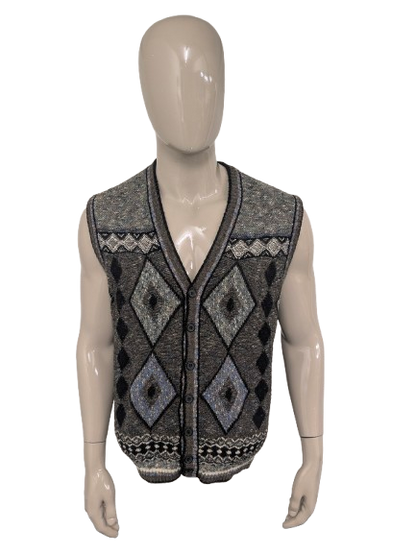 Vintage Giovanni Segorski Spencer / Gilet / Vest. Motif coloré. Taille xl.