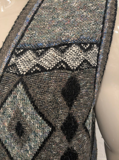 Vintage Giovanni Segorski Spencer / Gilet / Vest. Motif coloré. Taille xl.