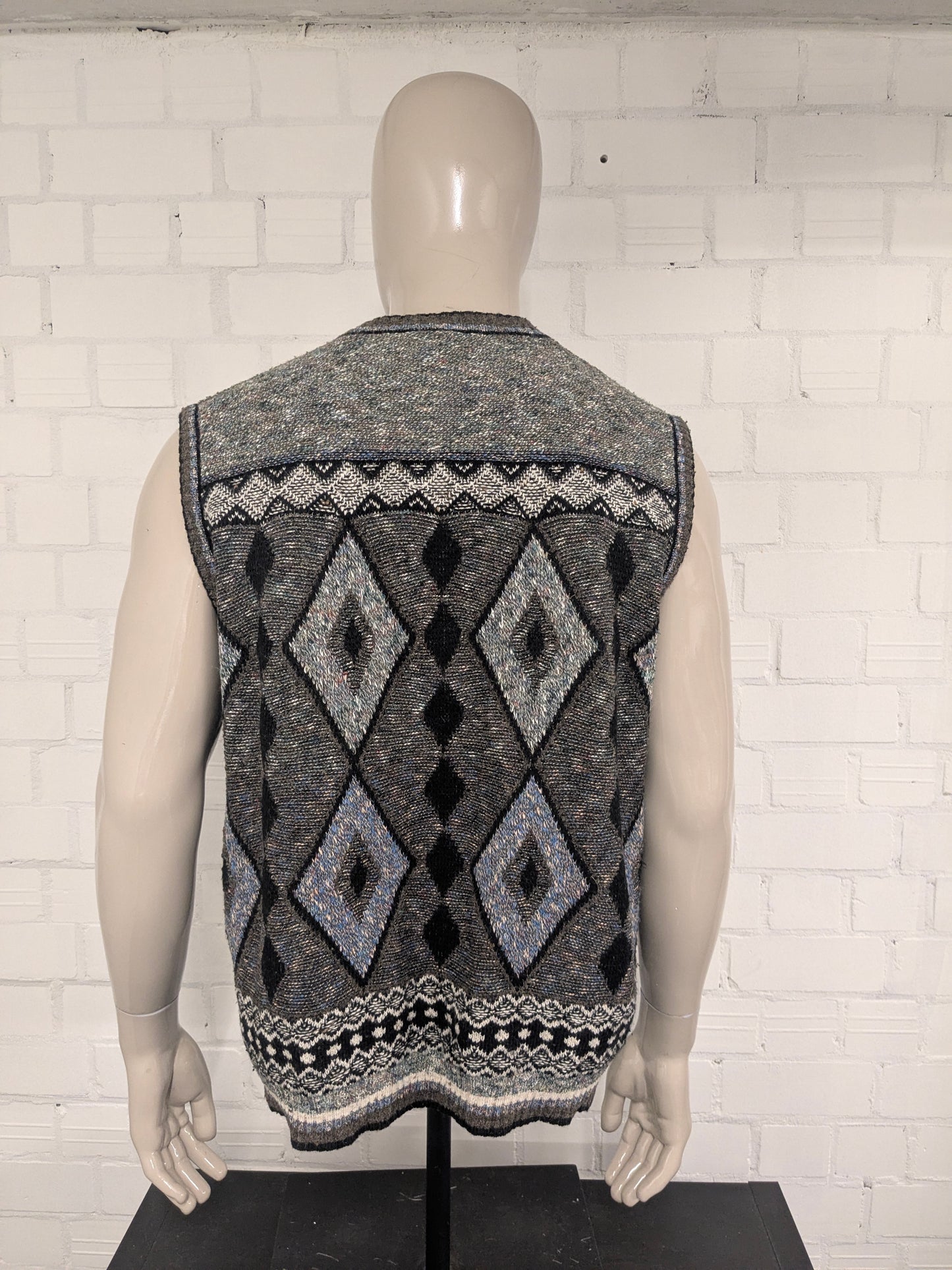 Vintage Giovanni Segorski Spencer / Gilet / Vest. Motif coloré. Taille xl.