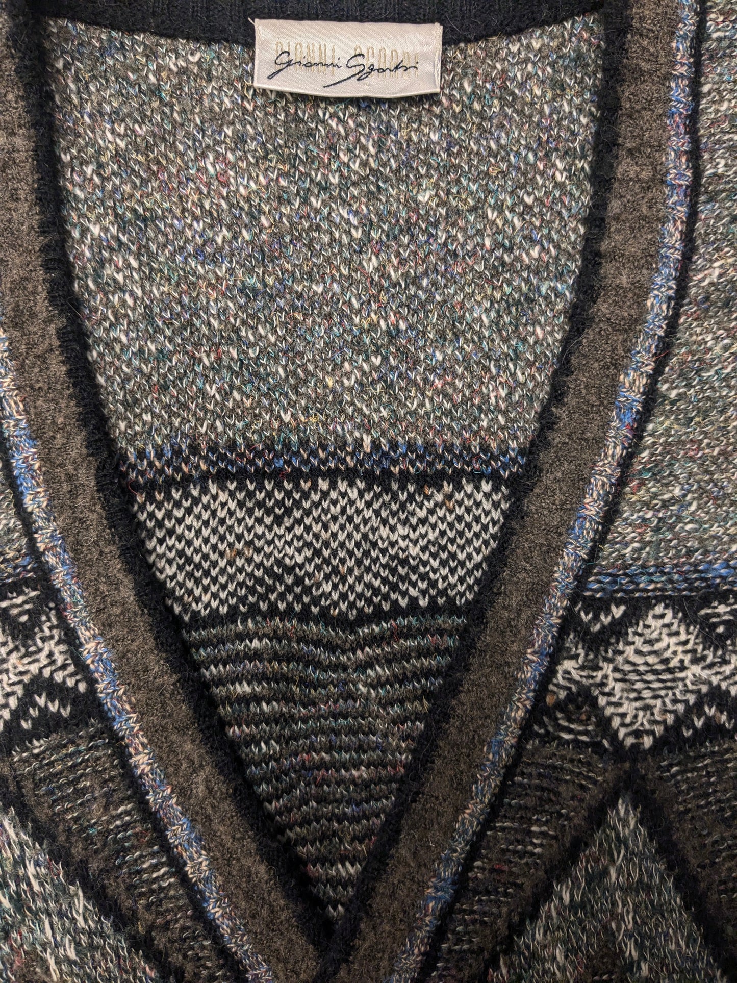 Vintage Giovanni Segorski Spencer / Gilet / Vest. Motif coloré. Taille xl.