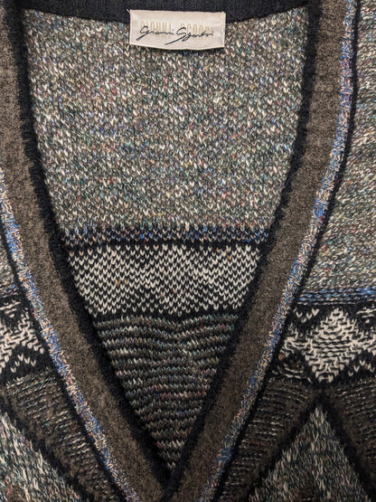 Vintage Giovanni Segorski Spencer / Gilet / Vest. Motif coloré. Taille xl.