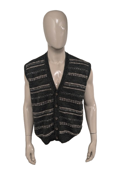 Vintage mas deop woolen waistcoat / spencer / vest. Green beige gray colored. Size XL.