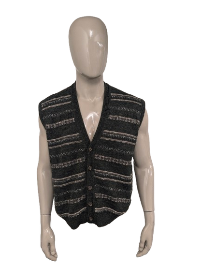 Vintage mas deop woolen waistcoat / spencer / vest. Green beige gray colored. Size XL.