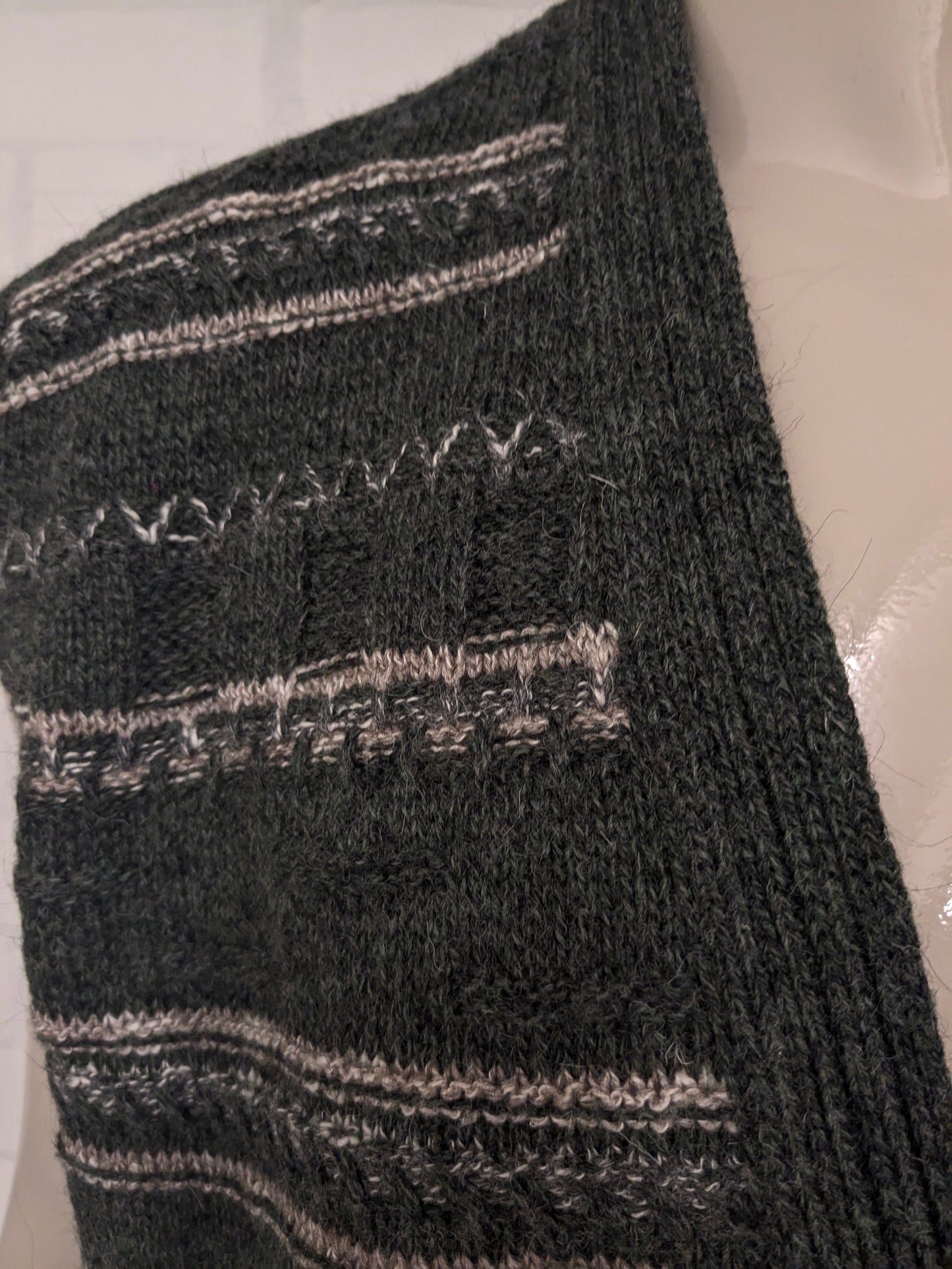 Vintage mas deop woolen waistcoat / spencer / vest. Green beige gray colored. Size XL.