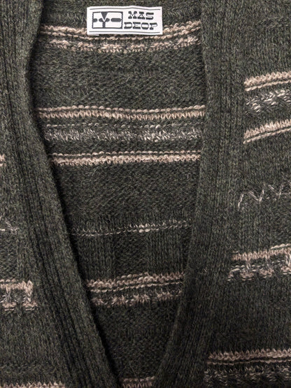 Vintage mas deop woolen waistcoat / spencer / vest. Green beige gray colored. Size XL.