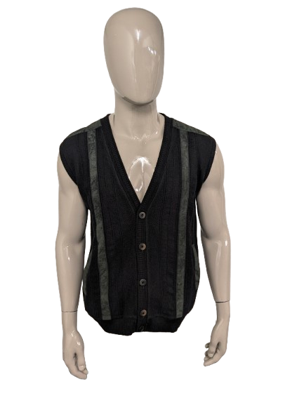 Vintage Gianmarco gilet / spencer / vest. Bruin Groen gekleurd. maat L.