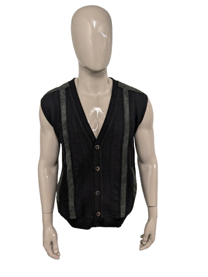Vintage Gianmarco gilet / spencer / vest. Bruin Groen gekleurd. maat L.