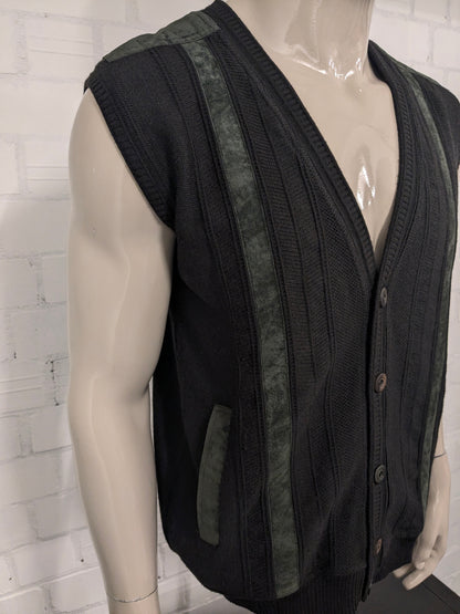 Vintage Gianmarco gilet / spencer / vest. Bruin Groen gekleurd. maat L.