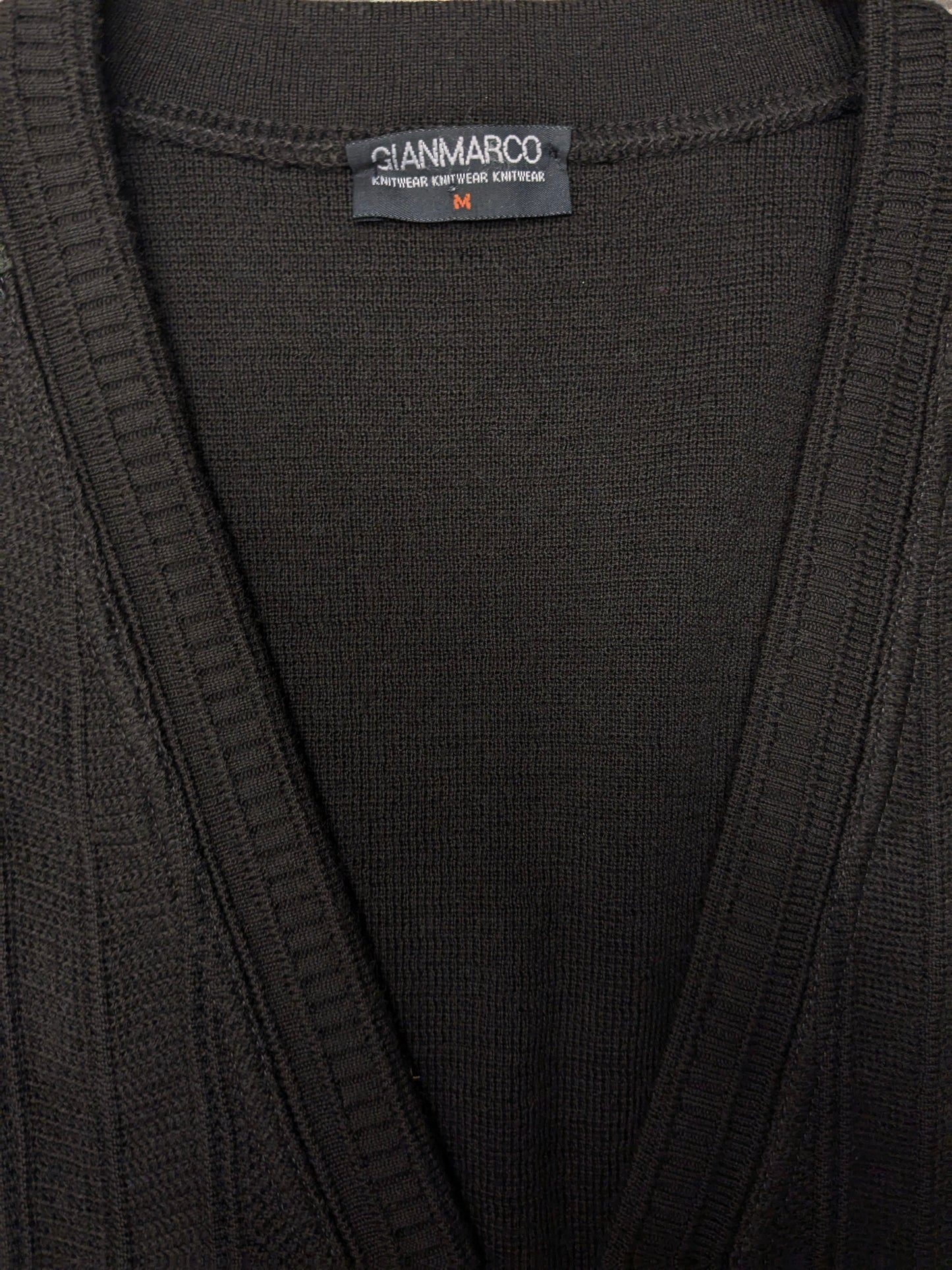 Vintage Gianmarco gilet / spencer / vest. Bruin Groen gekleurd. maat L.