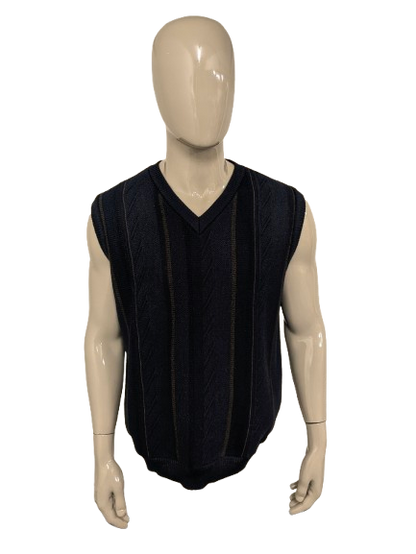 Vintage Nino Guardi spencer. Donker Blauw Rood Bruin gekleurd. Maat XL.