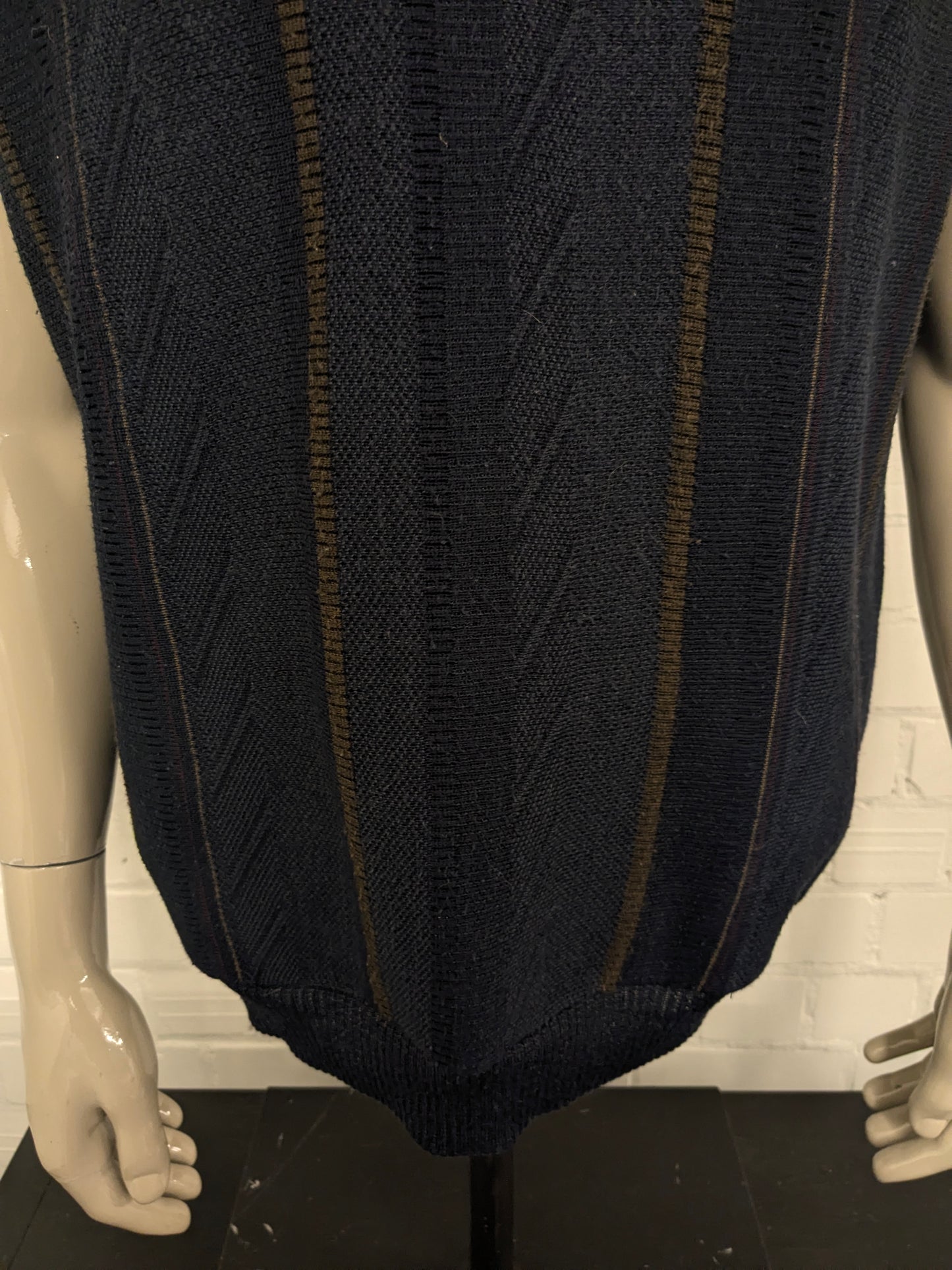 Vintage Nino Guardi spencer. Donker Blauw Rood Bruin gekleurd. Maat XL.