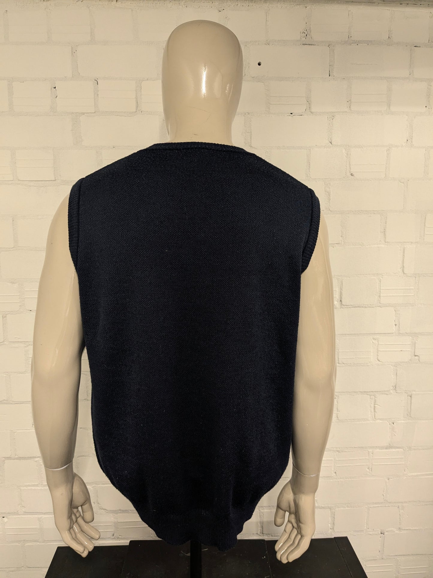 Vintage Nino Guardi spencer. Donker Blauw Rood Bruin gekleurd. Maat XL.