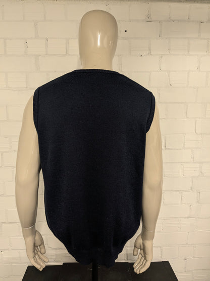 Vintage Nino Guardi spencer. Donker Blauw Rood Bruin gekleurd. Maat XL.