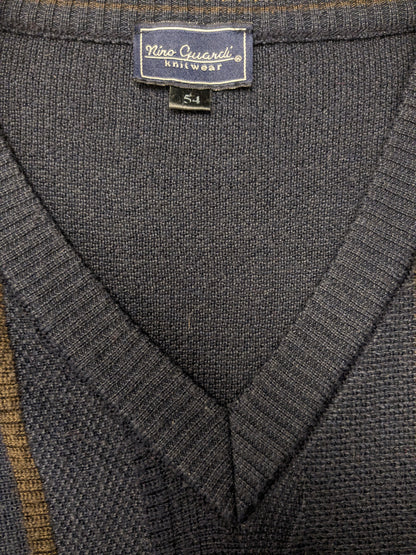 Vintage Nino Guardi spencer. Donker Blauw Rood Bruin gekleurd. Maat XL.