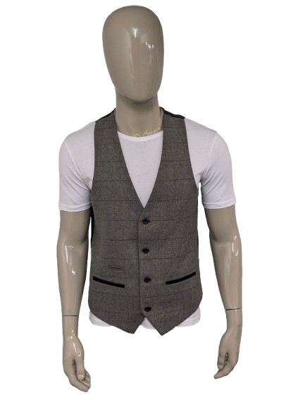 Marc Darcy gilet. Grijs Rood geruit. Maat M.