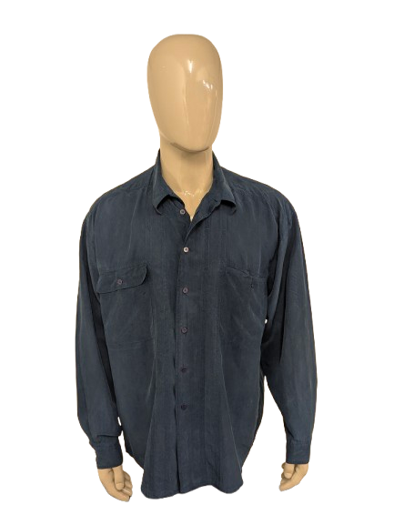 Vintage Otto Kern Silk Shirt. Blue colored. Size 2XL / XXL.