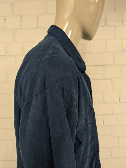 Vintage Otto Kern Silk Shirt. Blue colored. Size 2XL / XXL.