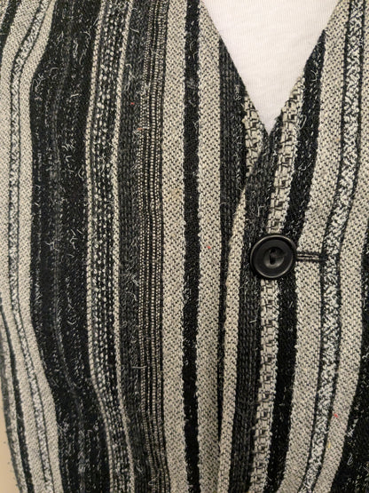 Gilet vintage berto lucci. Gris noir rayé. Taille L.