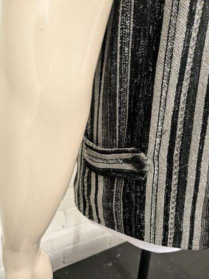 Gilet vintage berto lucci. Gris noir rayé. Taille L.