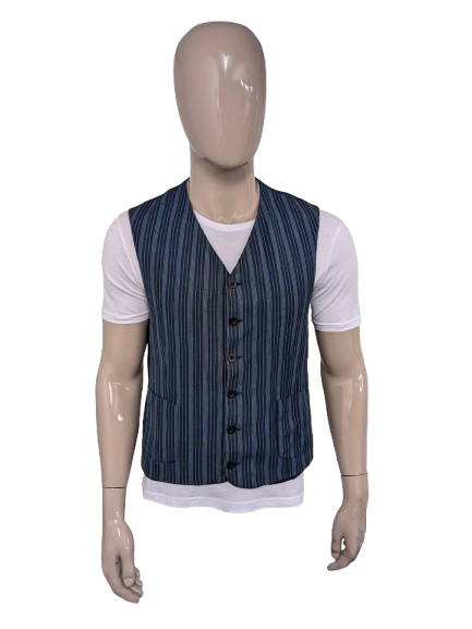 Burton gilet. Blauw gestreept. Maat M.