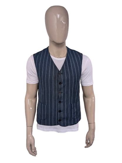 Burton gilet. Blauw gestreept. Maat M.