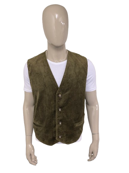 Healey Rib gilet. Donker Groen gekleurd. Maat XL.