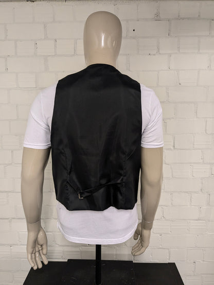Brummell gilet. Zwart Wit Jazzy Louie Armstrong print. Maat L.