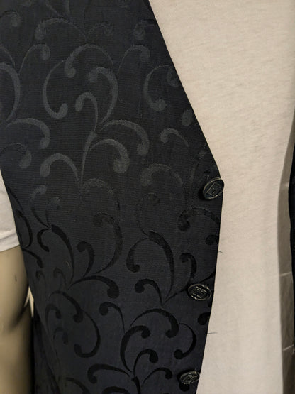 Carlo Pignatelli gilet. Donker Blauw licht glanzend motief. Maat M.