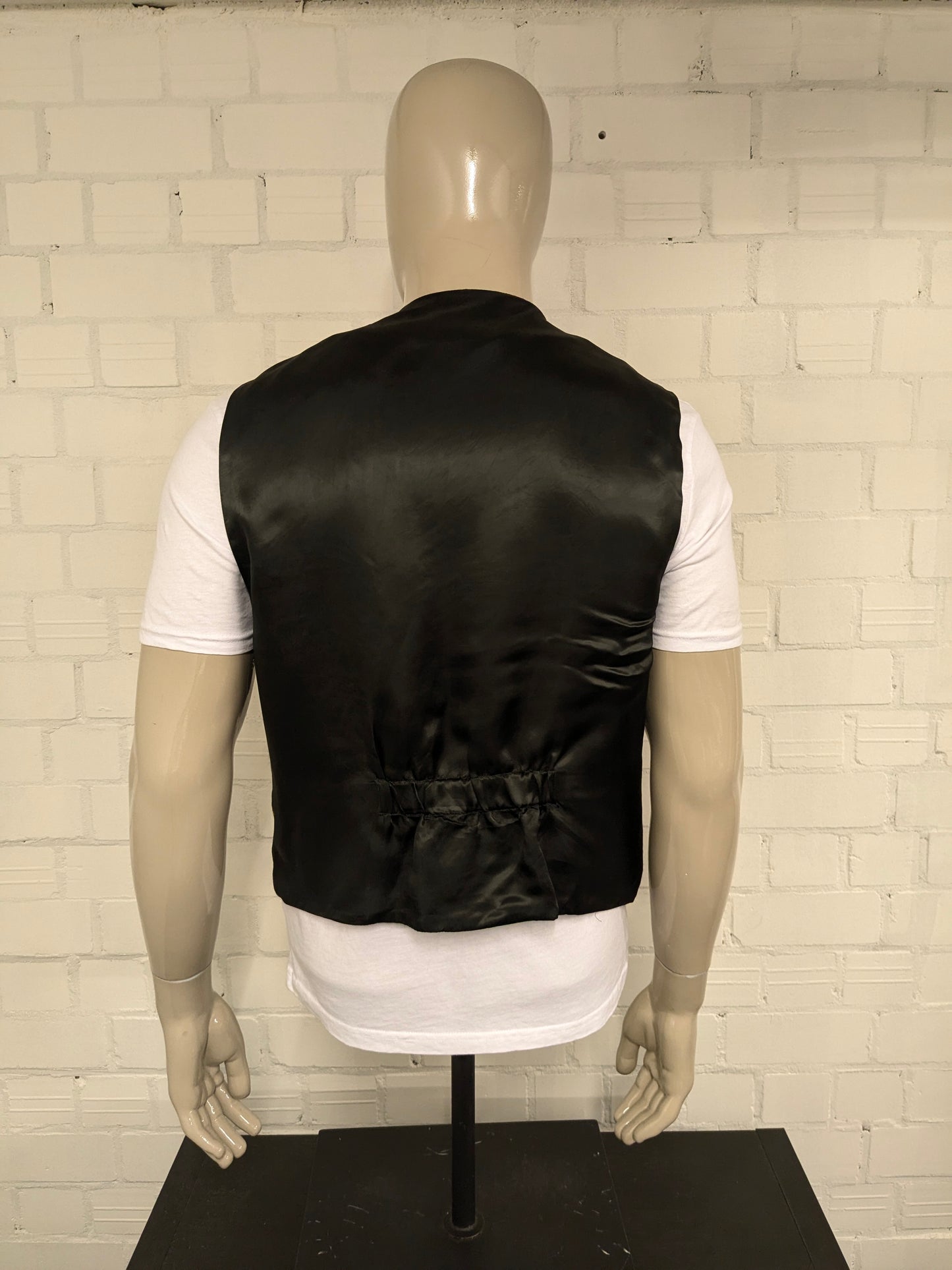 Gilet vintage whoopi. Motif brillant en or vert bleu violet -colore. Taille L.