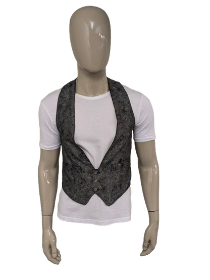st. Michael gilet. Grijs Zwarte print. Maat S.