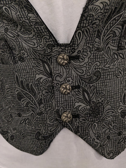 st. Michael gilet. Grijs Zwarte print. Maat S.