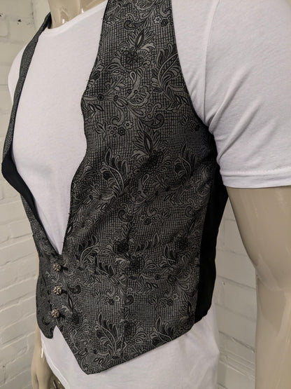 st. Michael gilet. Grijs Zwarte print. Maat S.