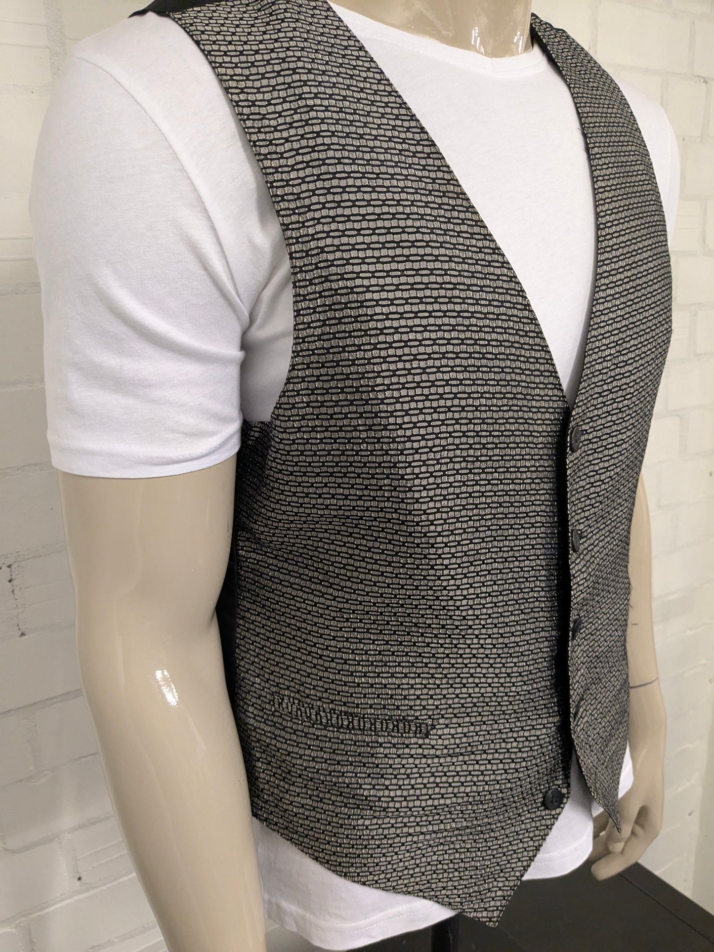 BW Moss Gilet. Motivo gris negro. Tamaño L.