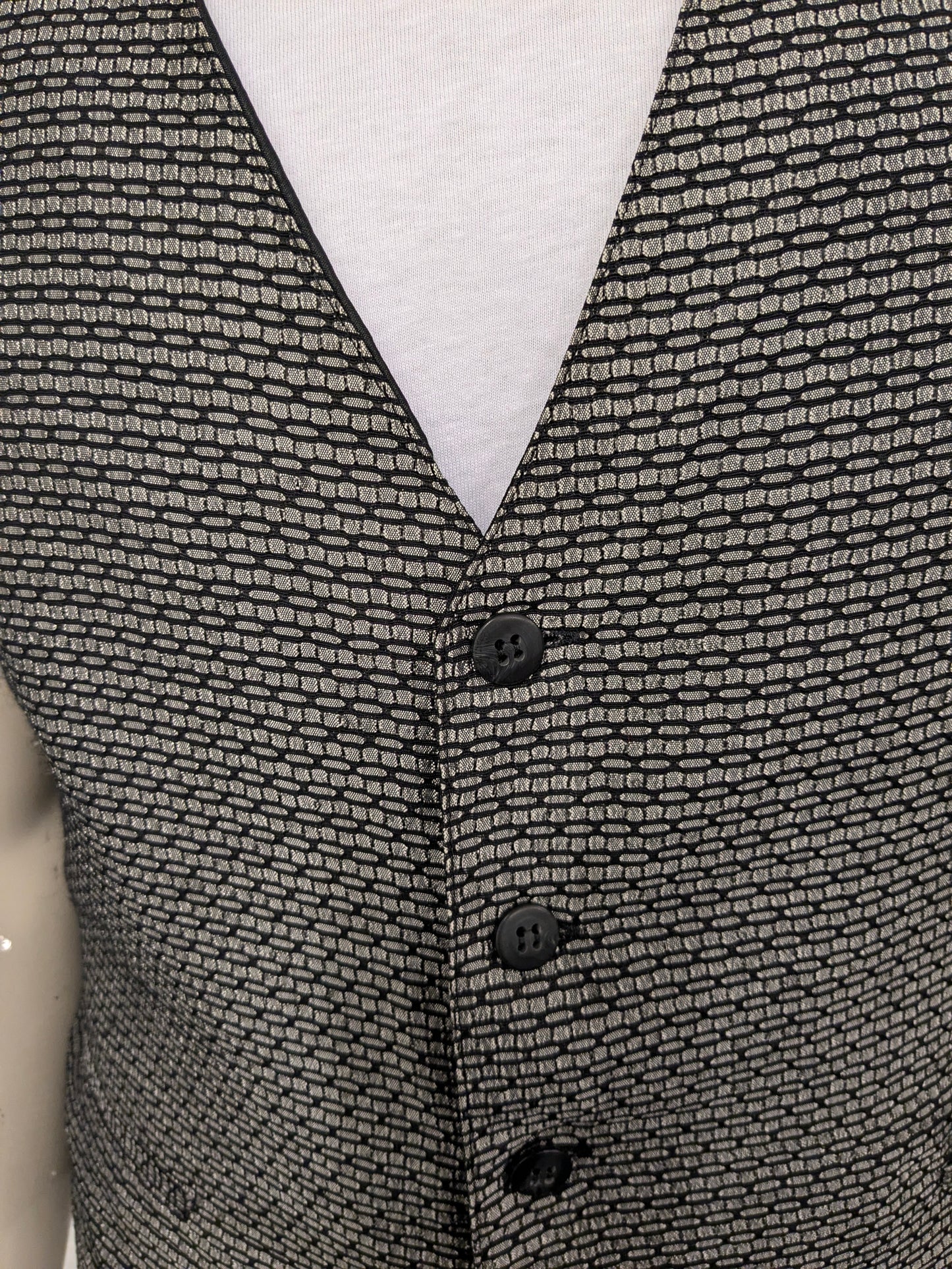 BW Moss Gilet. Motivo gris negro. Tamaño L.