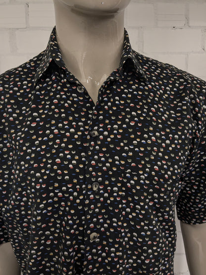 Camisa Dornbusch manga corta. Impresión de color negro. Tamaño xl.