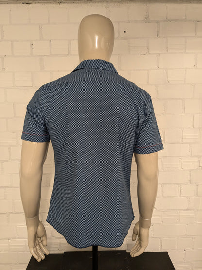 Gas shirt short sleeve. Blue circle print. Size L.