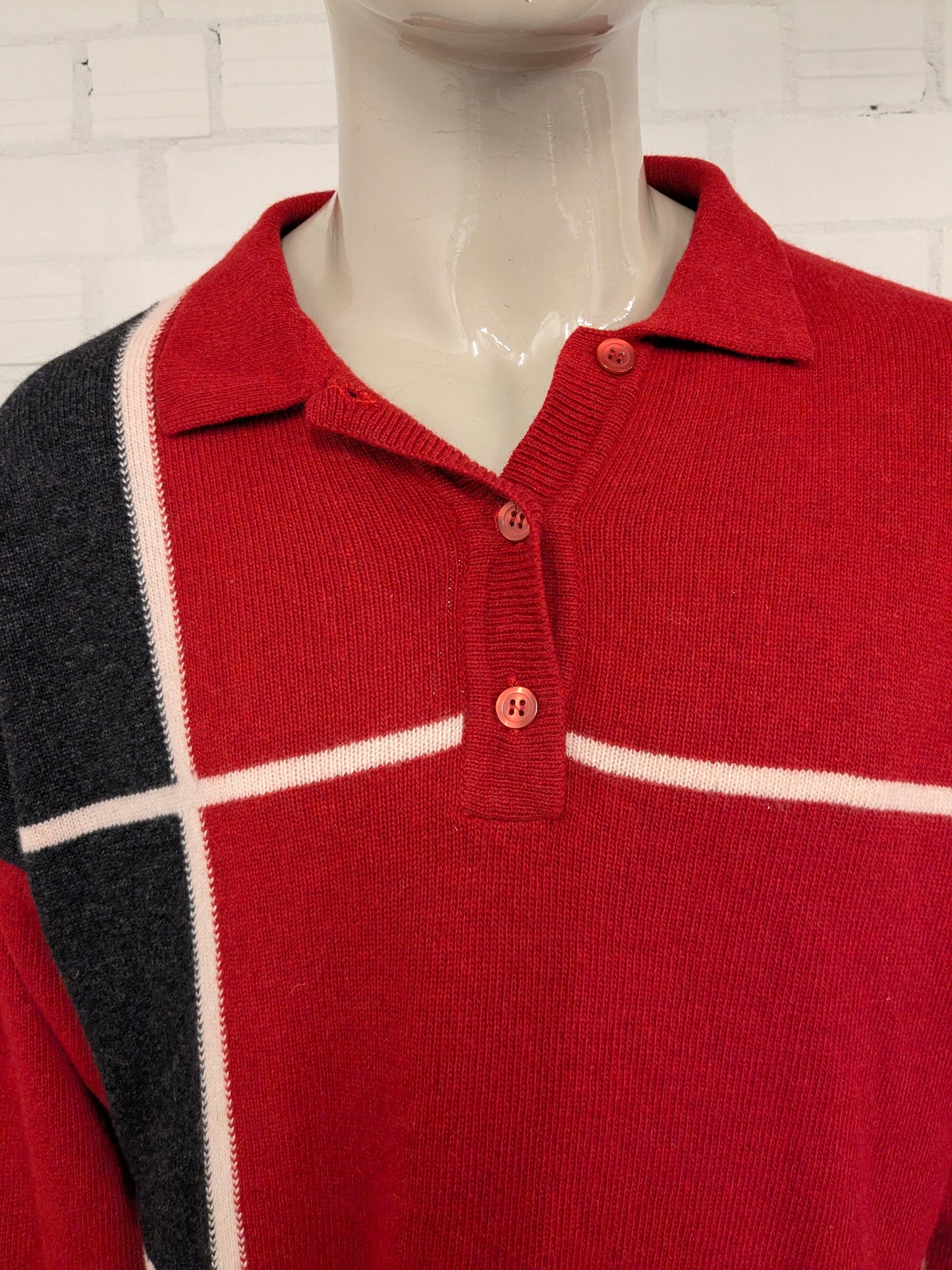 Pulo Polo Persona Persona. Couleur beige gris rouge. Taille 3xl / xxxl. 80% de laine.