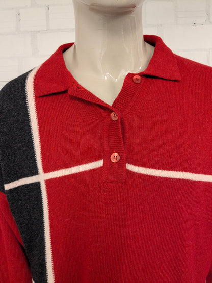 Pulo Polo Persona Persona. Couleur beige gris rouge. Taille 3xl / xxxl. 80% de laine.