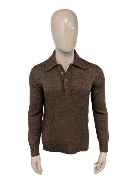 Vintage Lamargue Polo -Pullover. Brown gemischt. Größe M.